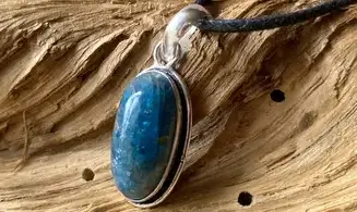 Apatite bleue pendentif & Argent 6