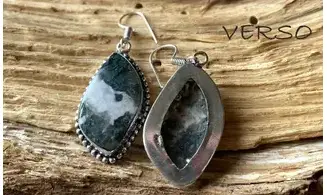 Moss Agate 925 Silver plated Earring
