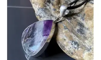 Améthyste pierre pendentif & Argent
