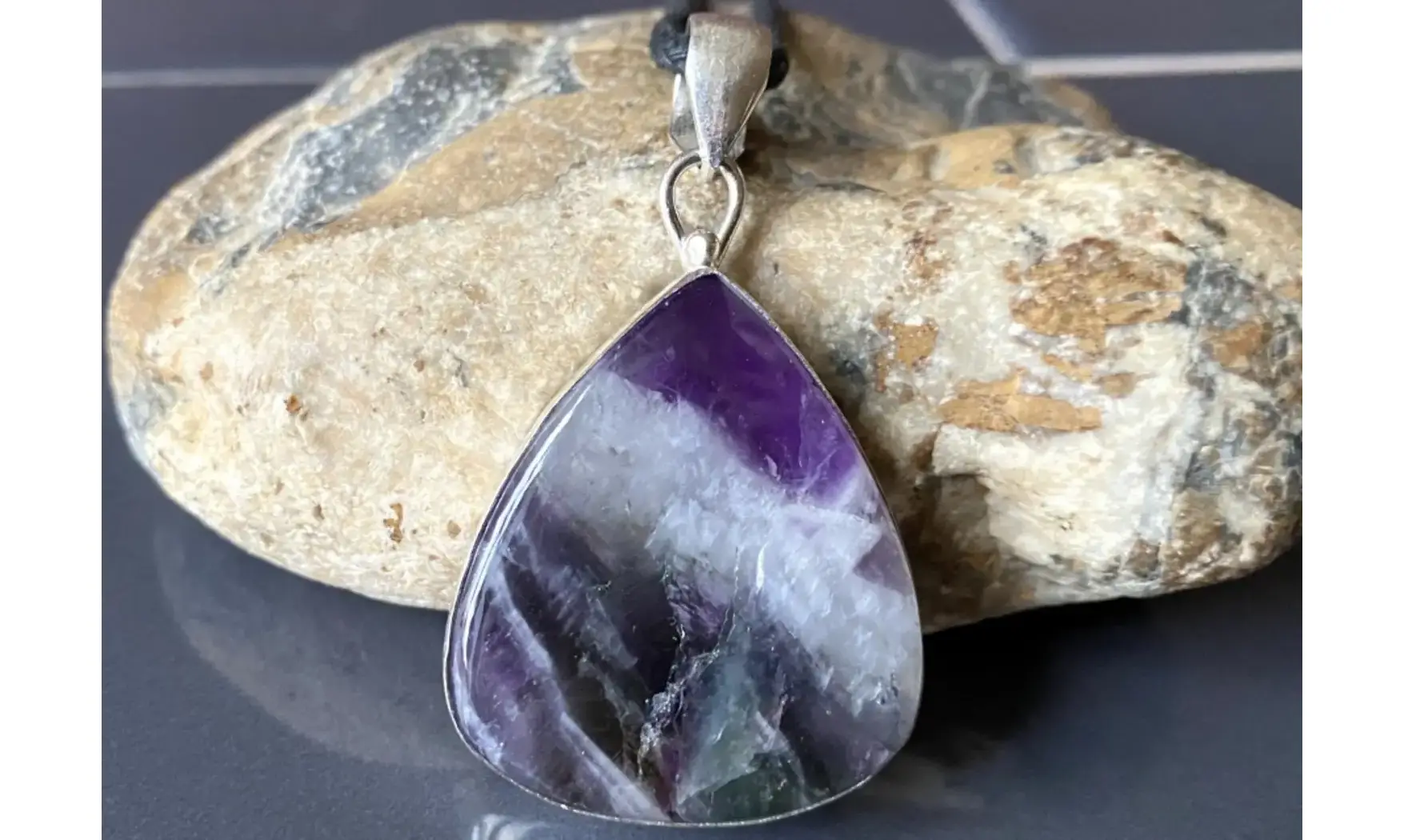 Améthyste pierre pendentif & Argent