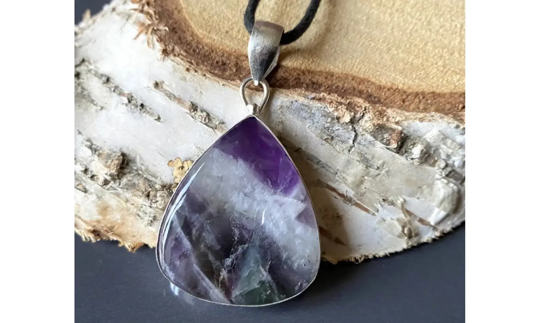 Amethyst & 925 Silver plated pendant