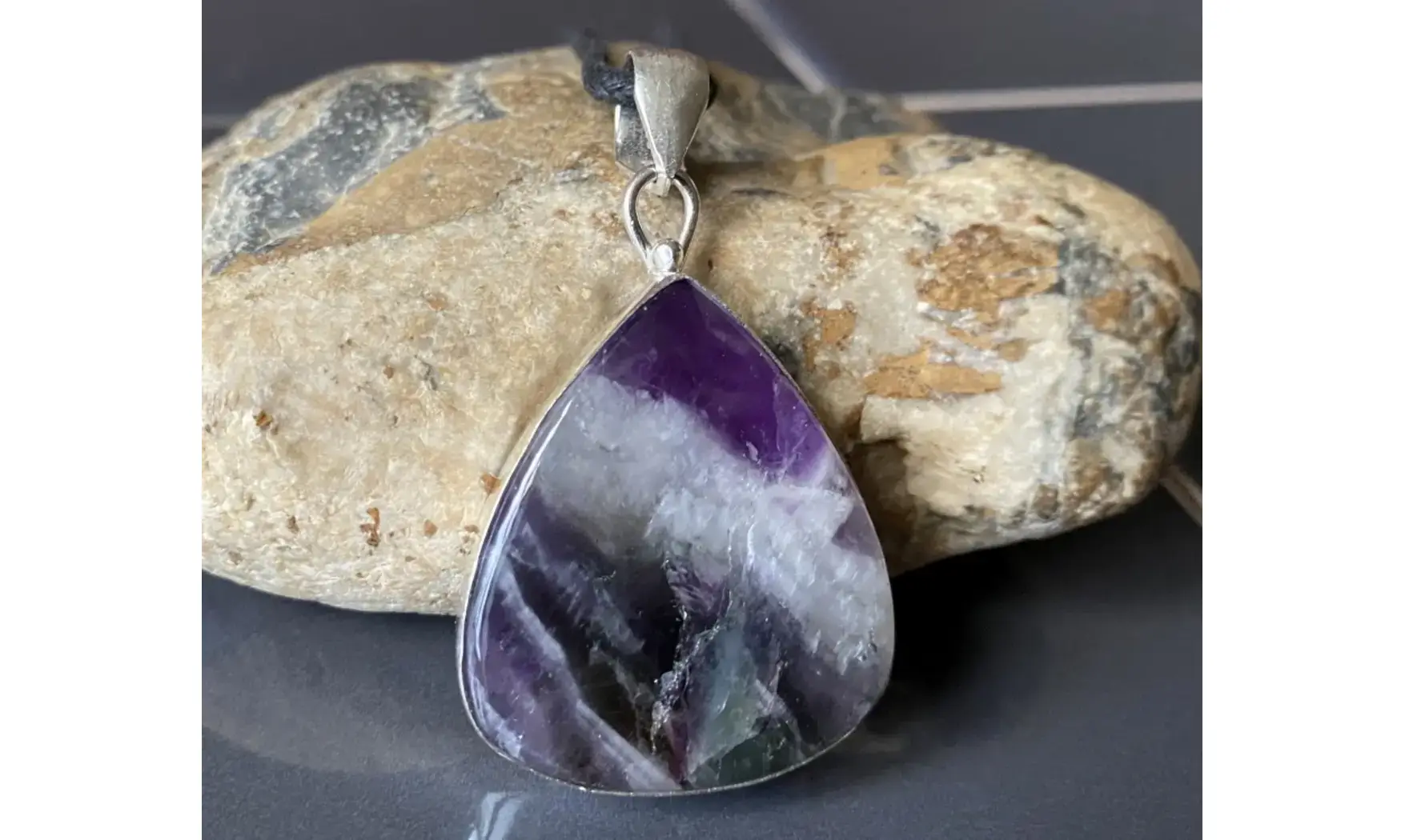Améthyste pierre pendentif & Argent