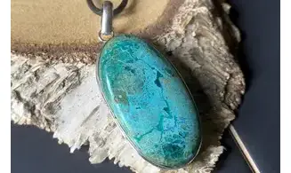Chrysocolle pierre pendentif & Argent