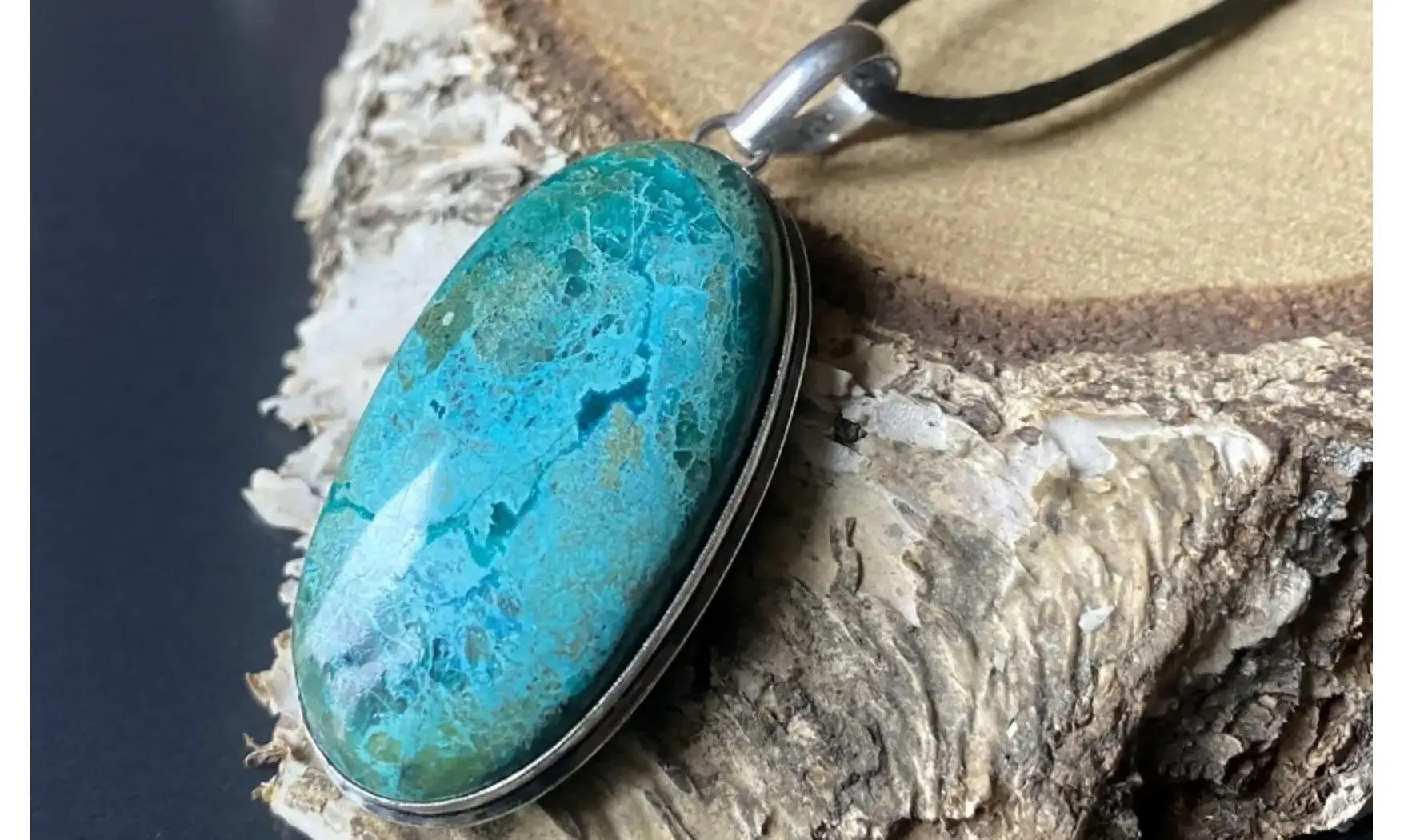 Chrysocolle pierre pendentif & Argent