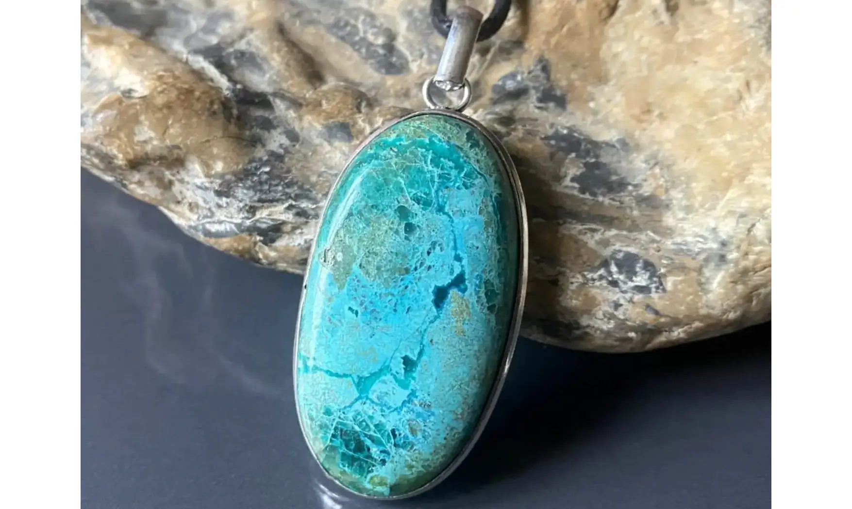 Chrysocolle pierre pendentif & Argent