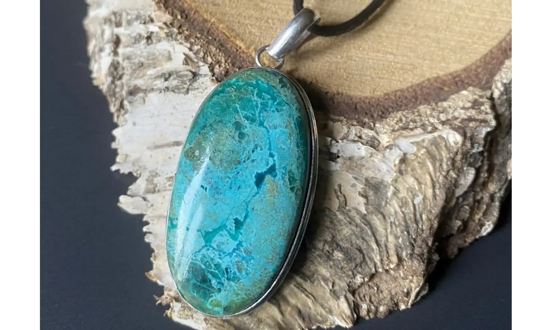 Chrysocolle pierre pendentif & Argent