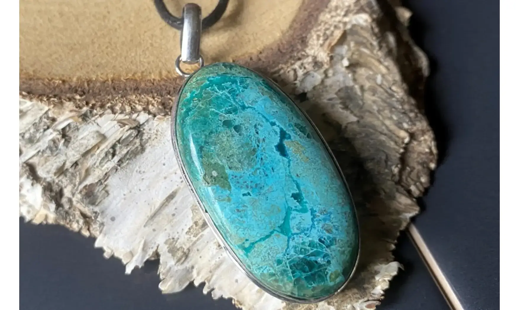 Chrysocolle pierre pendentif & Argent