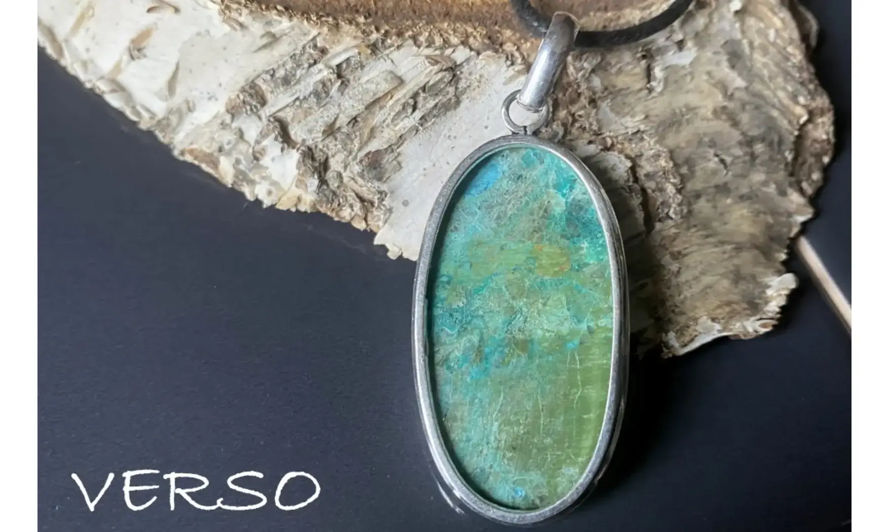 Chrysocolle pierre pendentif & Argent