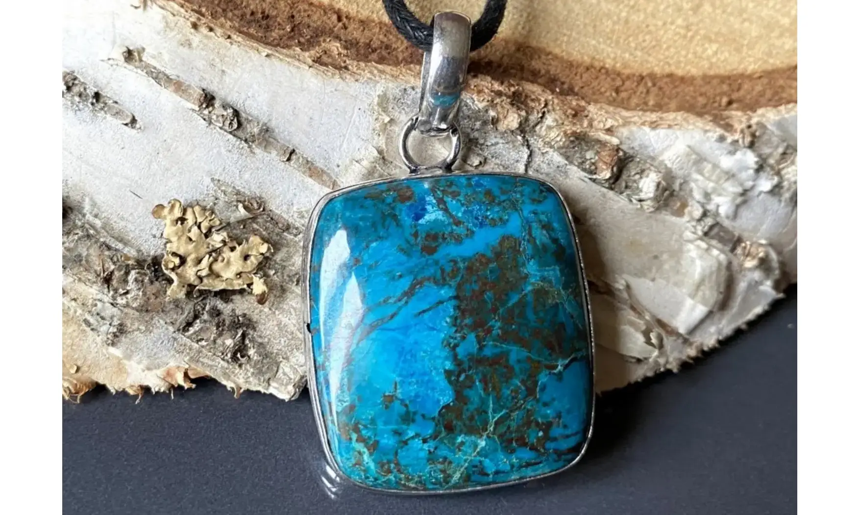Chrysocolle pierre pendentif & Argent
