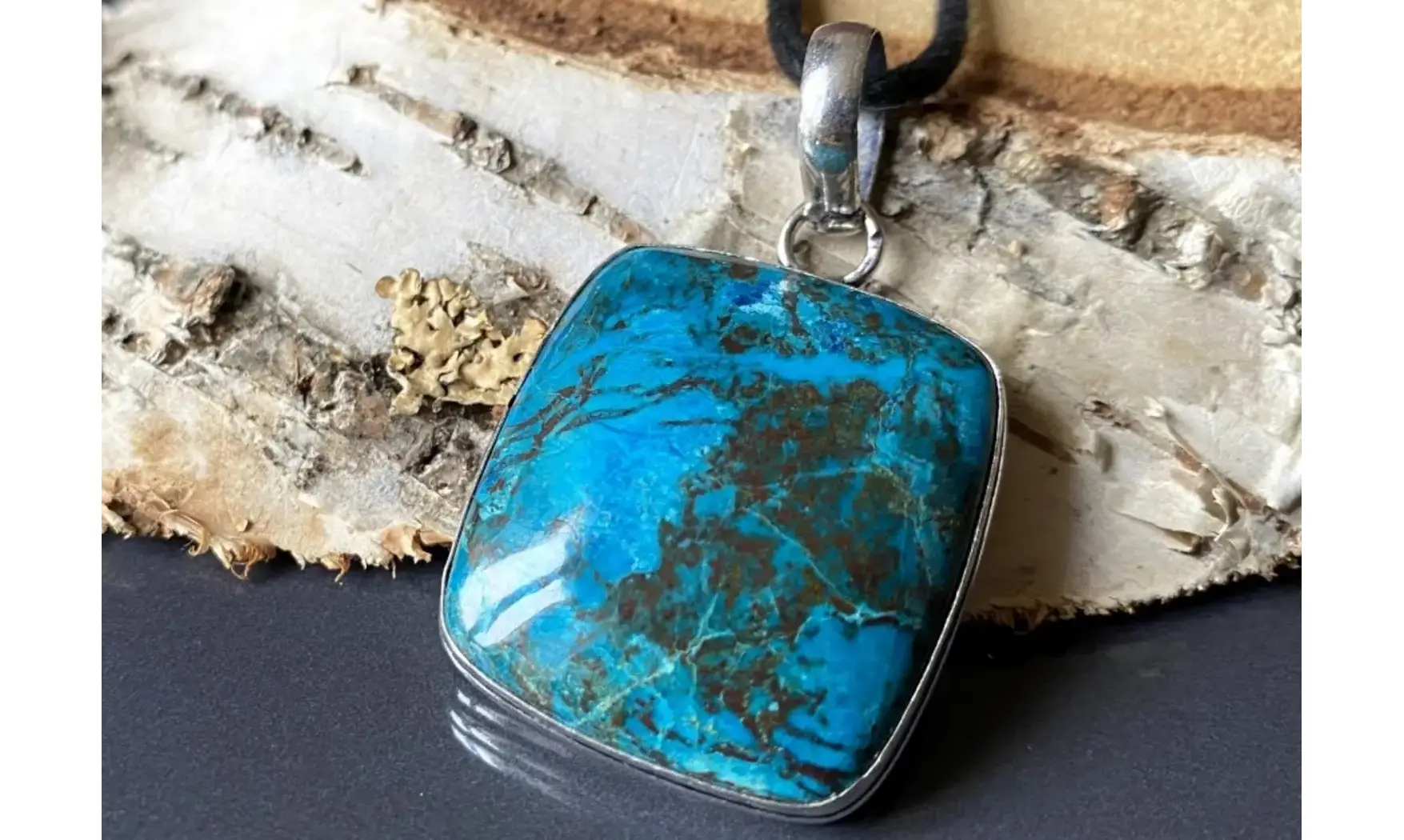 Chrysocolle pierre pendentif & Argent