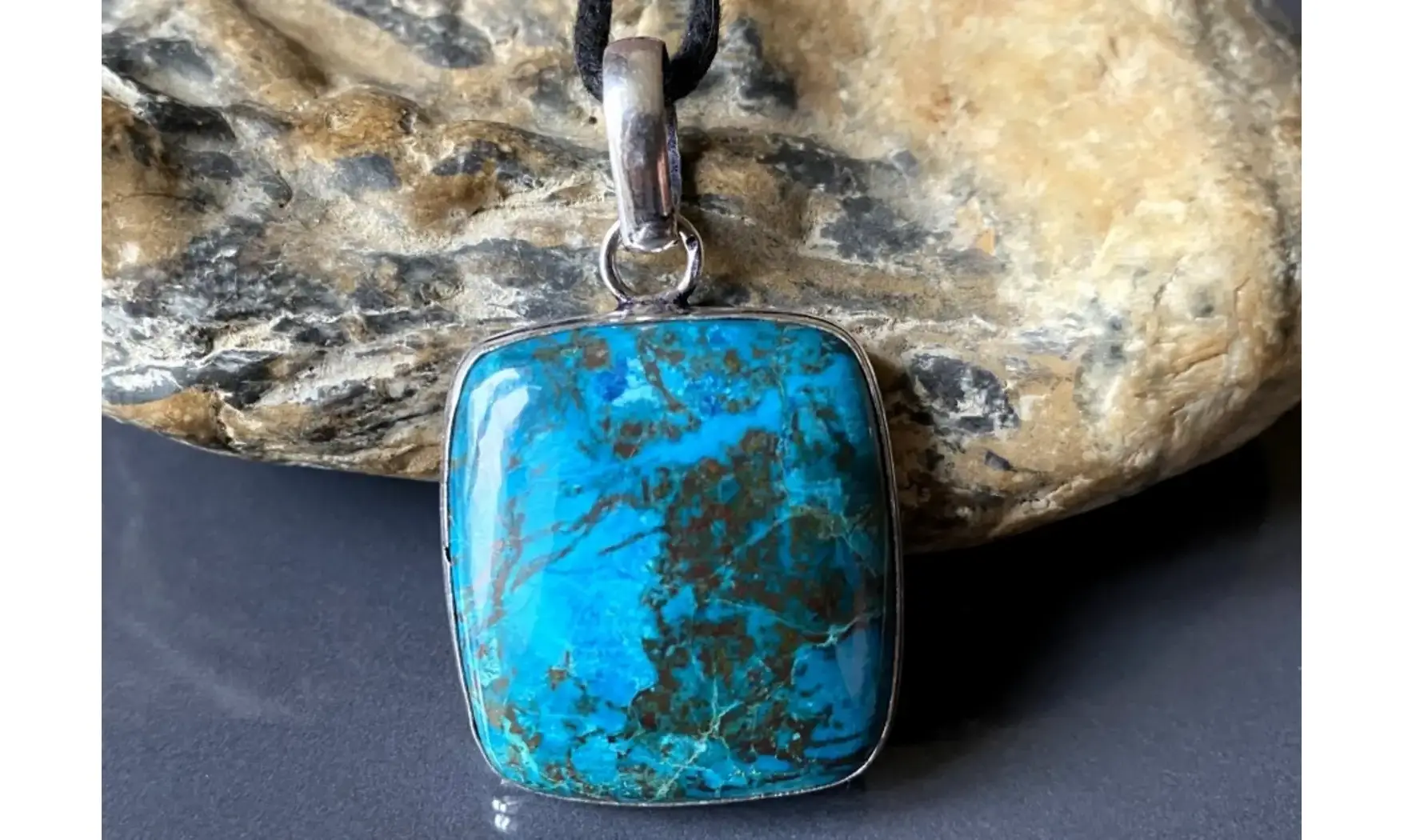 Chrysocolle pierre pendentif & Argent