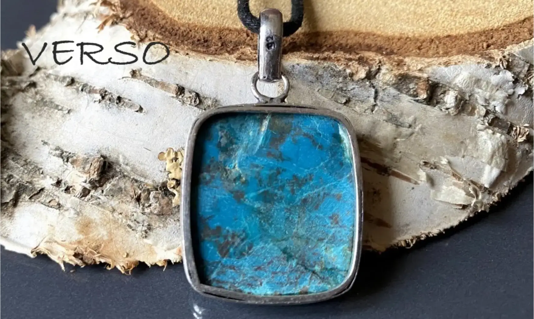 Chrysocolle pierre pendentif & Argent