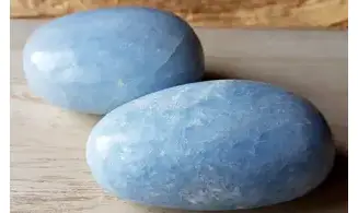 Blue Calcite large tumbled stone