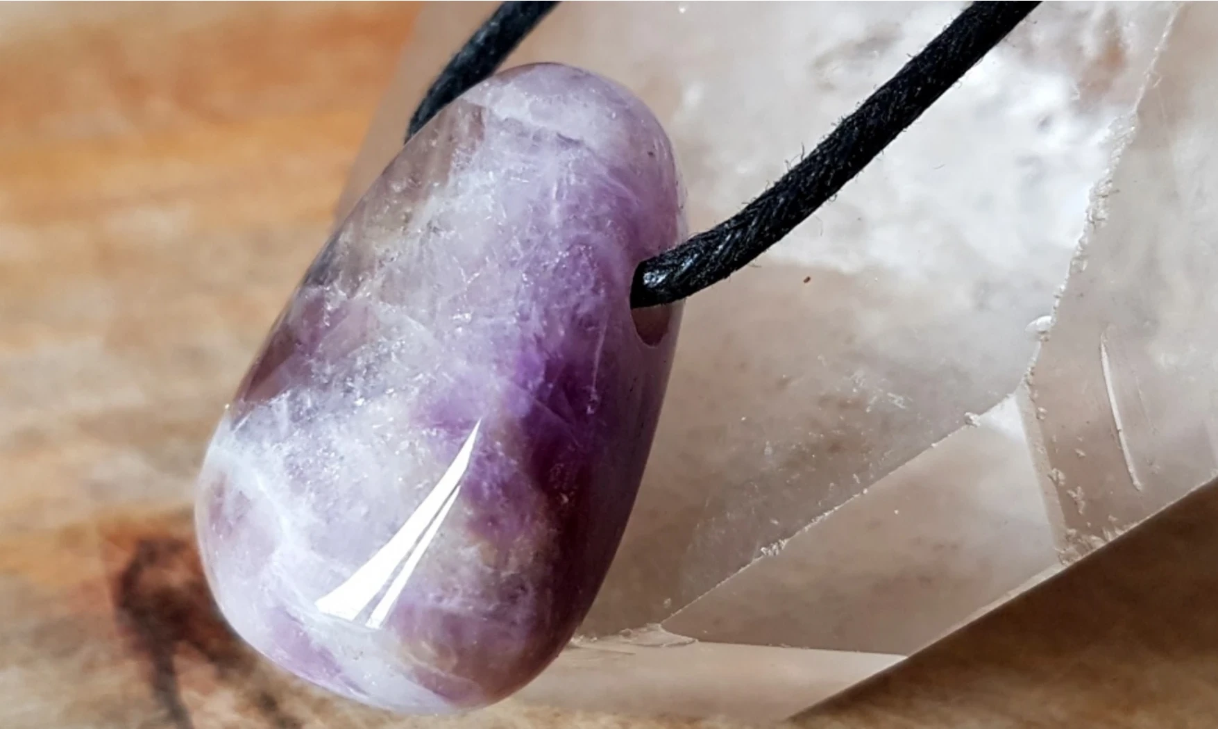 Améthyste 6 pierre percée pendentif