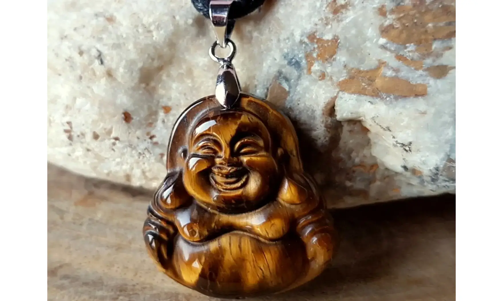 Oeil de Tigre Bouddha Pendentif pierre