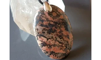 Leopard Jasper Palm stone pendant