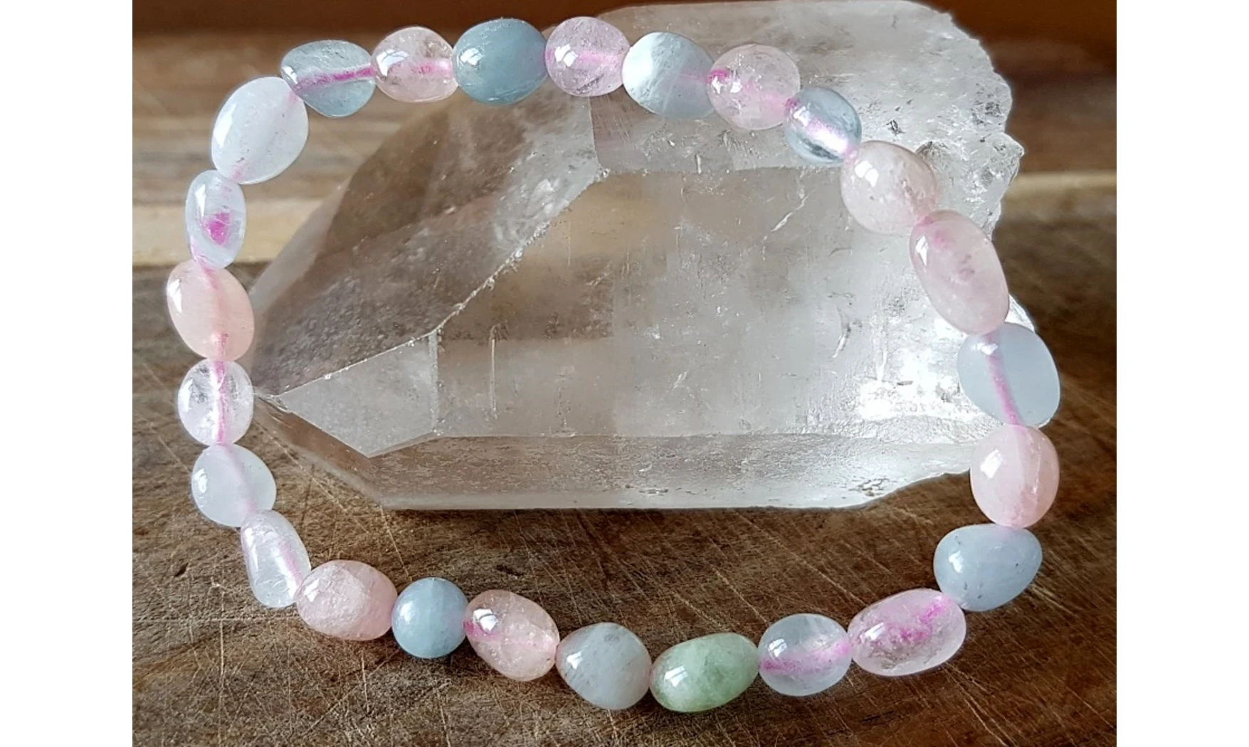 Morganite Bracelet Pépite pierres