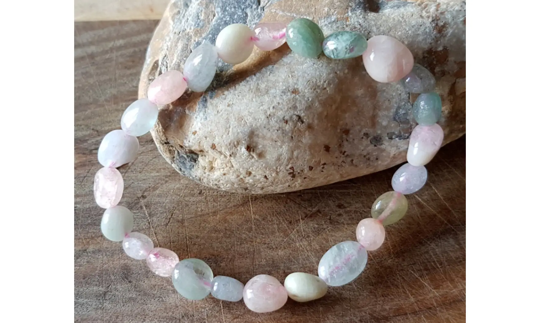 Morganite Bracelet Pépite pierres