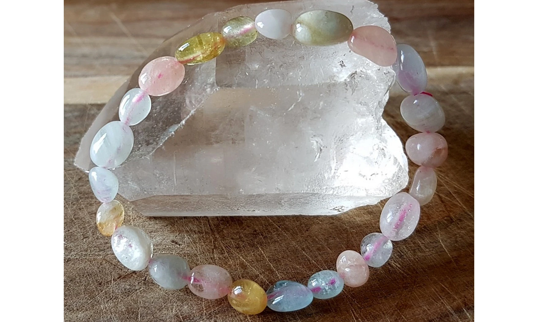 Morganite Bracelet Pépite pierres