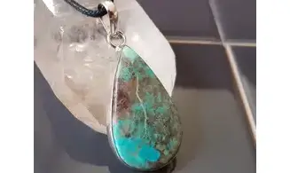 Chrysocolla & 925 Silver plated pendant