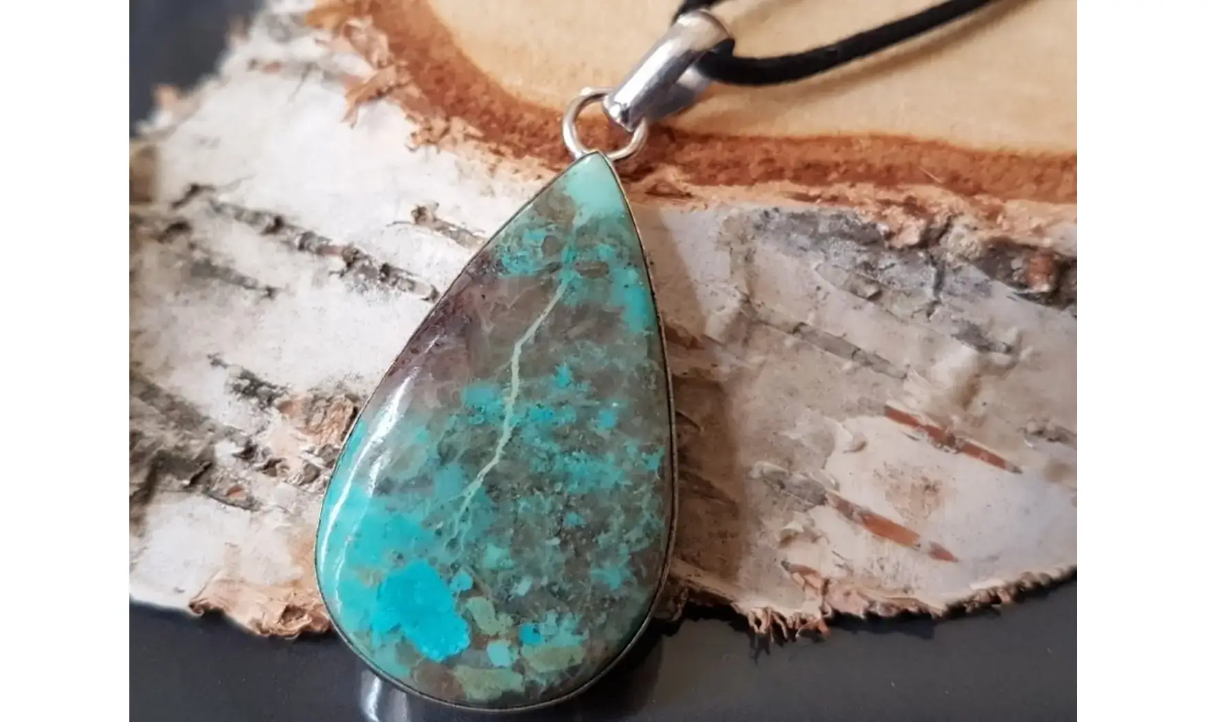 Chrysocolle pierre pendentif & Argent