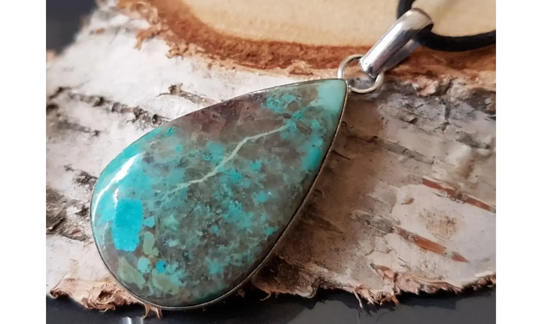 Chrysocolle pierre pendentif & Argent