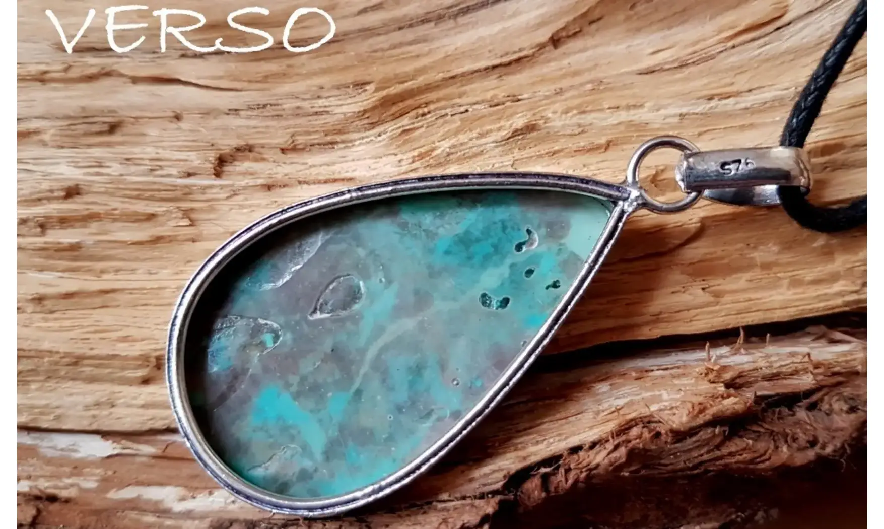 Chrysocolle pierre pendentif & Argent