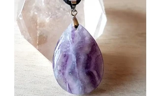 Rainbow Fluorite Palm stone pendant