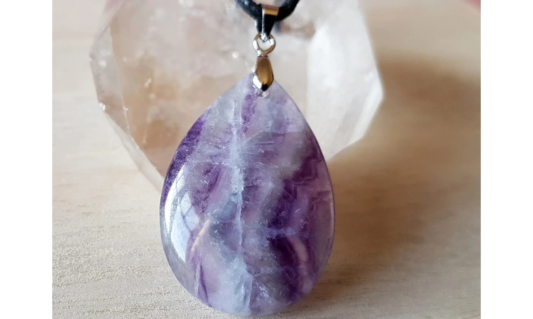 Rainbow Fluorite Palm stone pendant