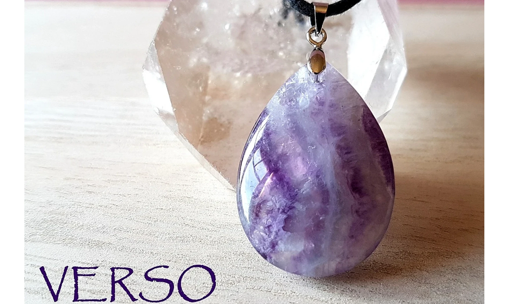 Rainbow Fluorite Palm stone pendant
