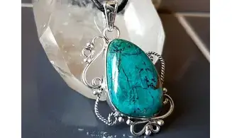 Chrysocolle pierre pendentif & Argent