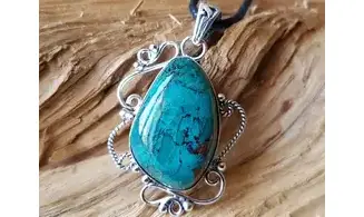 Chrysocolle pierre pendentif & Argent