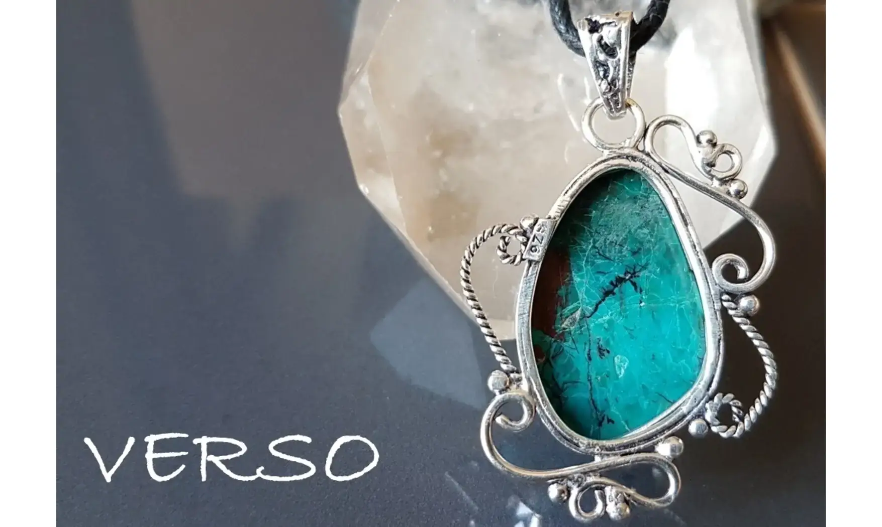 Chrysocolle pierre pendentif & Argent