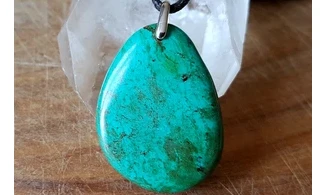 Chrysocolla Palm stone pendant