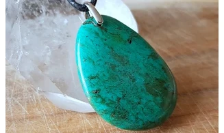 Chrysocolla Palm stone pendant