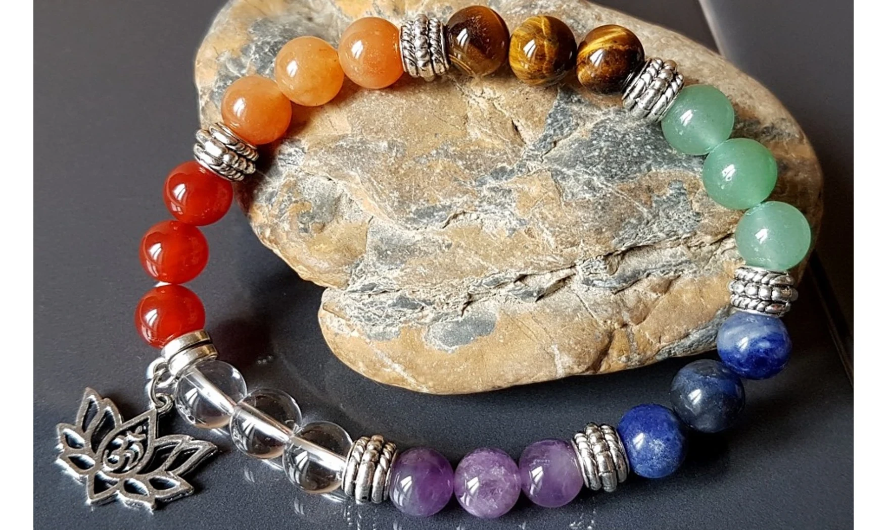 7 Chakras Bracelet pierres boules