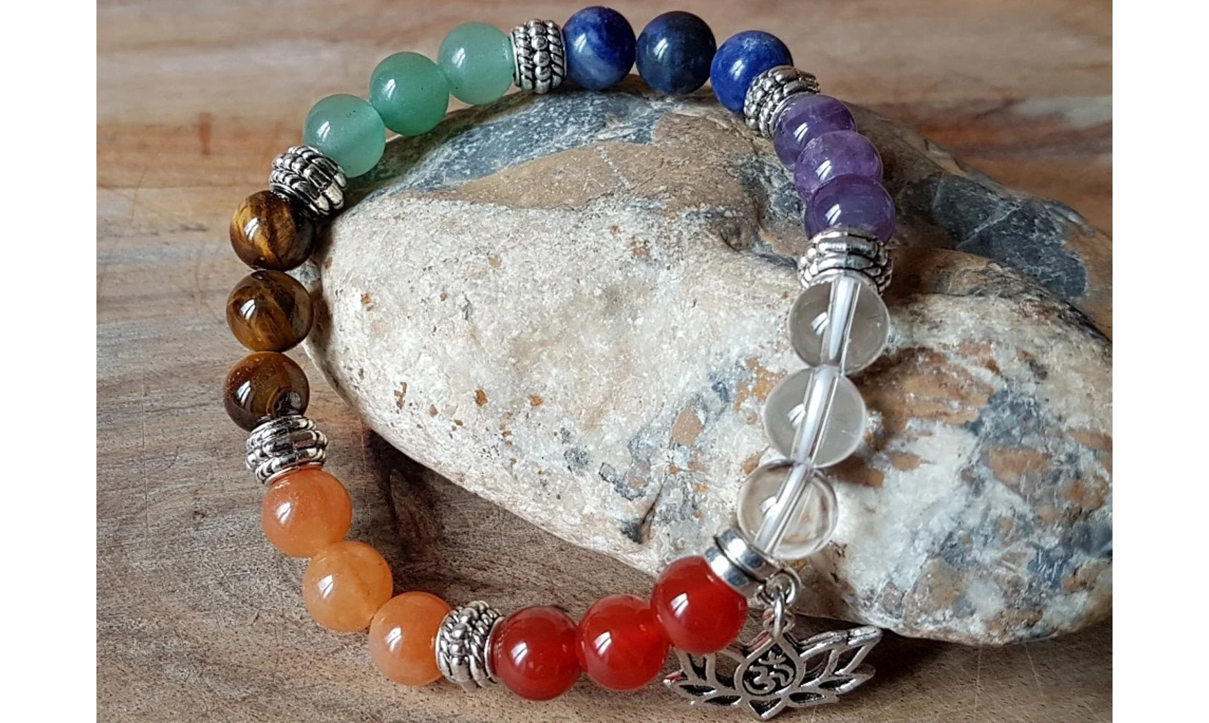 7 Chakras Bracelet pierres boules
