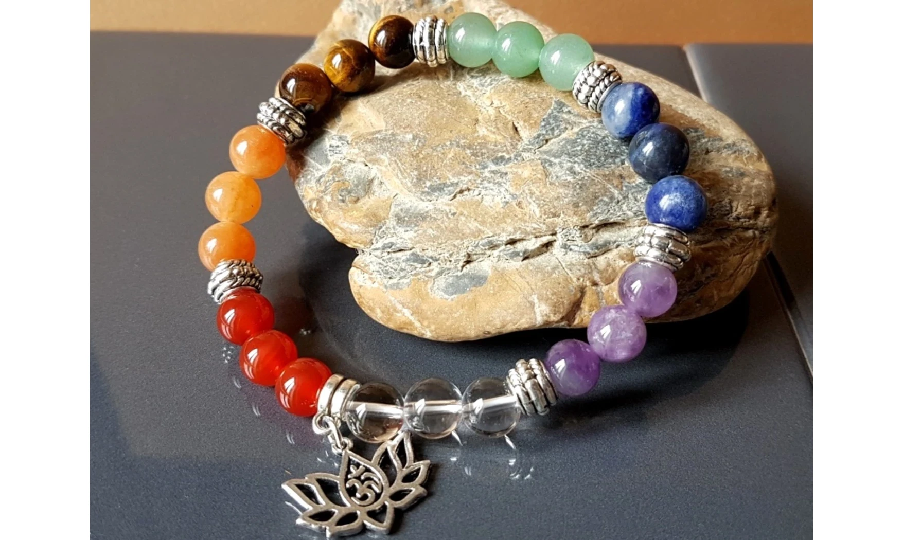 7 Chakras Bracelet pierres boules