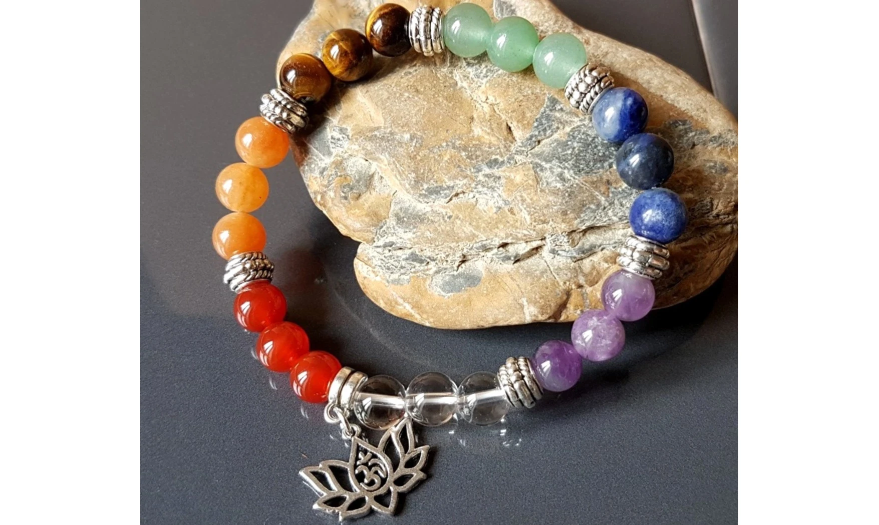 7 Chakras Bracelet pierres boules