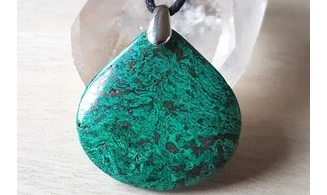 Chrysocolla Palm stone pendant