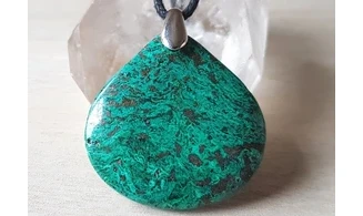 Chrysocolla Palm stone pendant