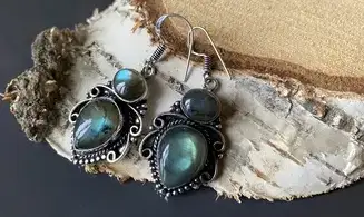 Labradorite 925 Silver plated Earring