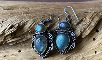Labradorite 925 Silver plated Earring