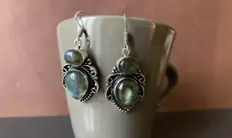 Labradorite 925 Silver plated Earring