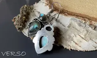 Labradorite 925 Silver plated Earring