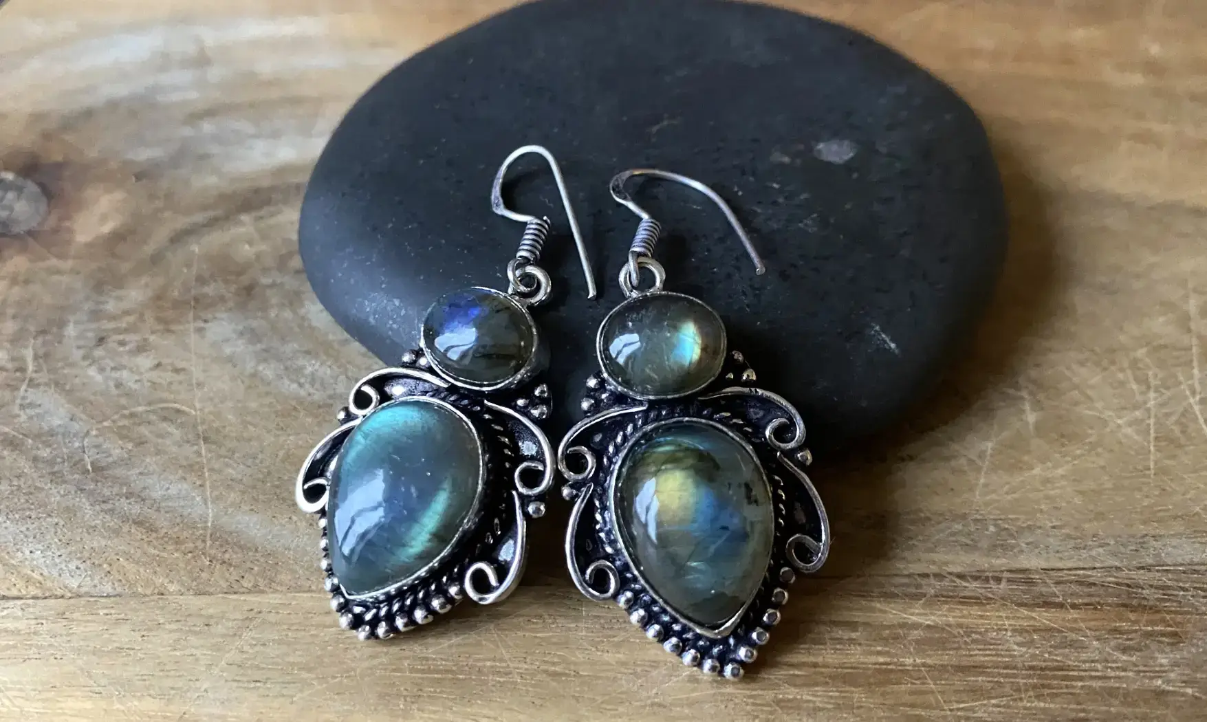 Labradorite 925 Silver plated Earring