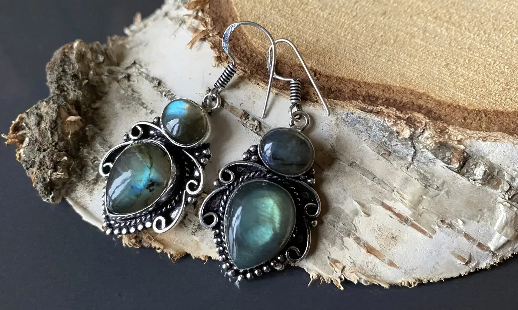 Labradorite 925 Silver plated Earring