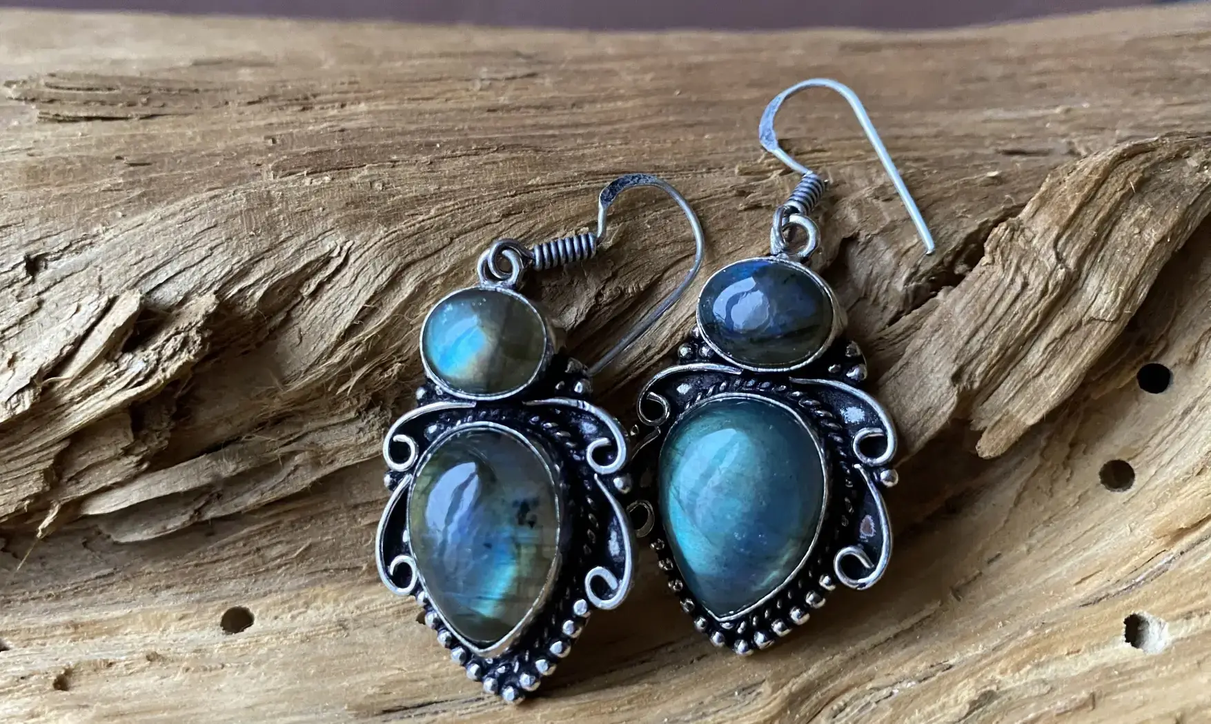 Labradorite 925 Silver plated Earring