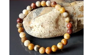 Agate Crazy Lace Boules bracelet pierres