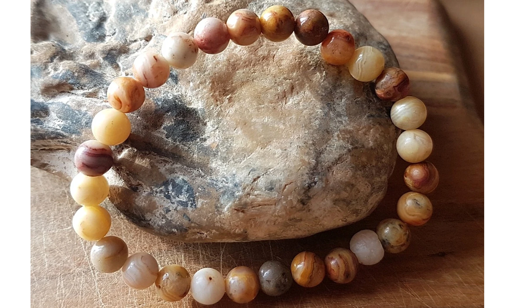 Agate Crazy Lace Boules bracelet pierres